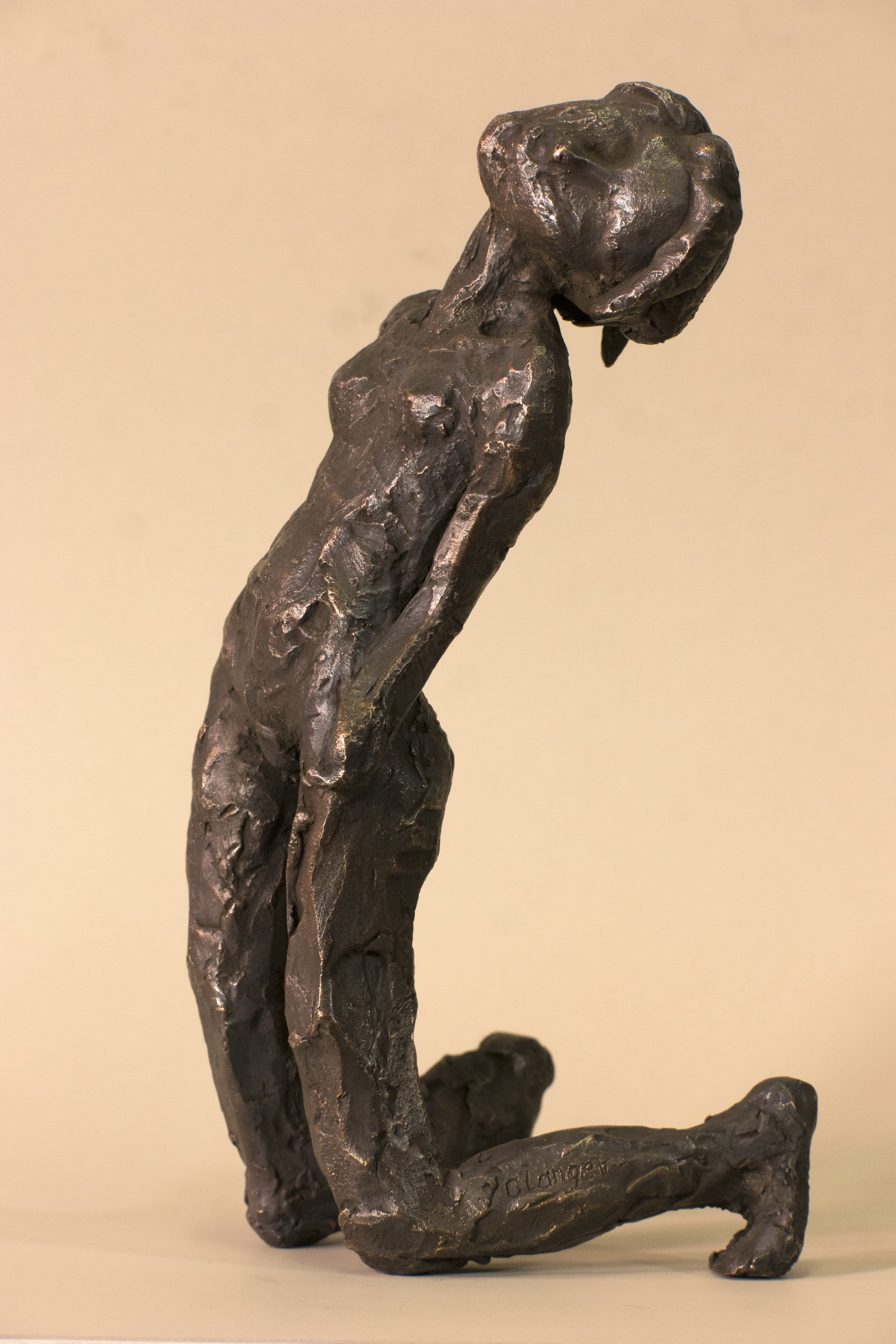 Gunter Langer, Leid, 2020, Bronze, 23 x 12 cm
